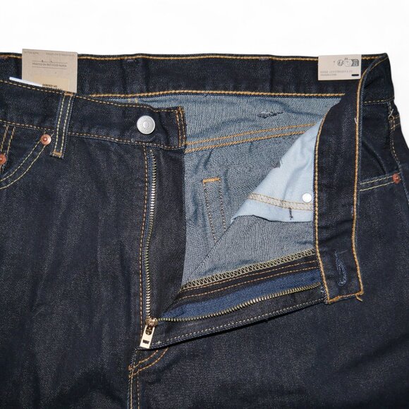 Levis 505 Men's Size 38x30 Jeans Regular Fit Straight Leg Dark Rinse Denim NWT - Picture 5 of 10